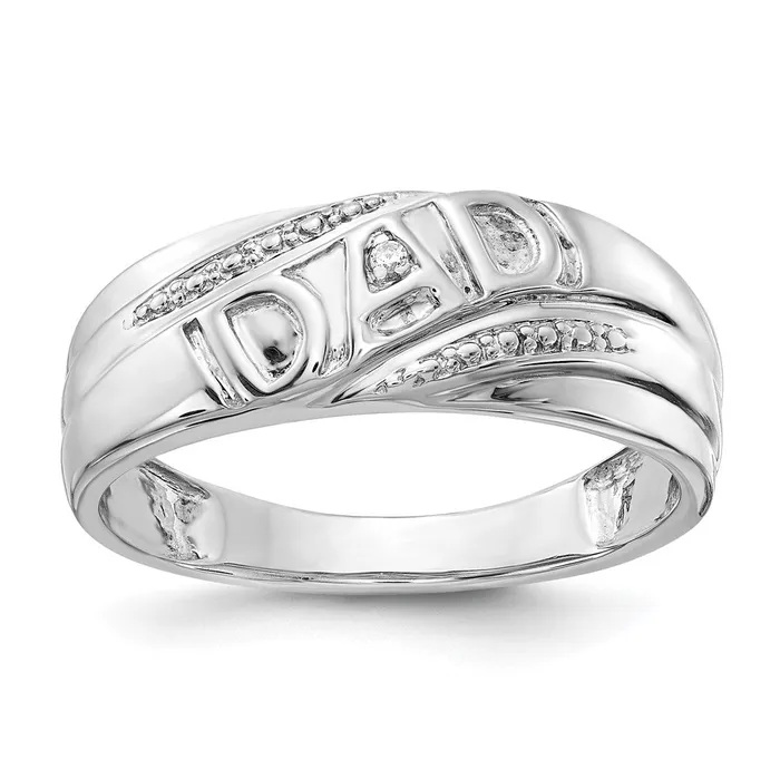 14k White Gold AA Real Diamond Mens Dad Ring Goldiacom Rings