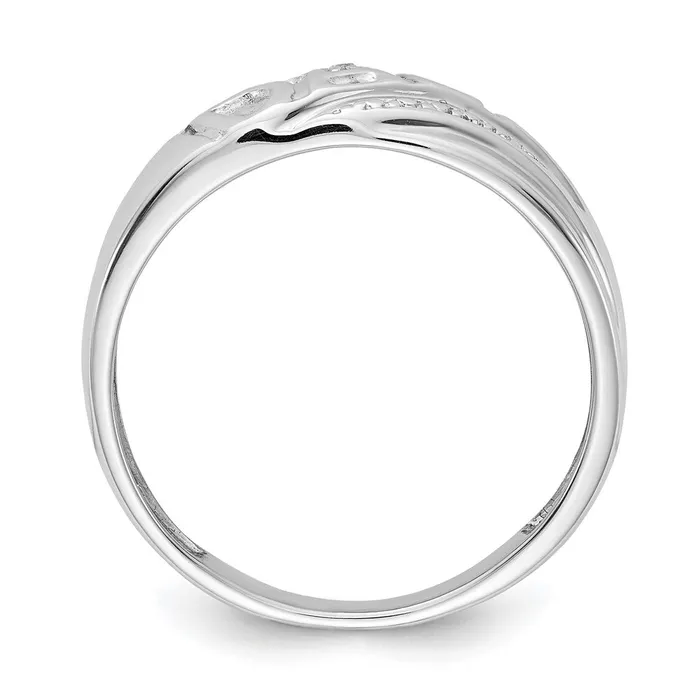 14k White Gold AA Real Diamond Mens Dad Ring Goldiacom Rings