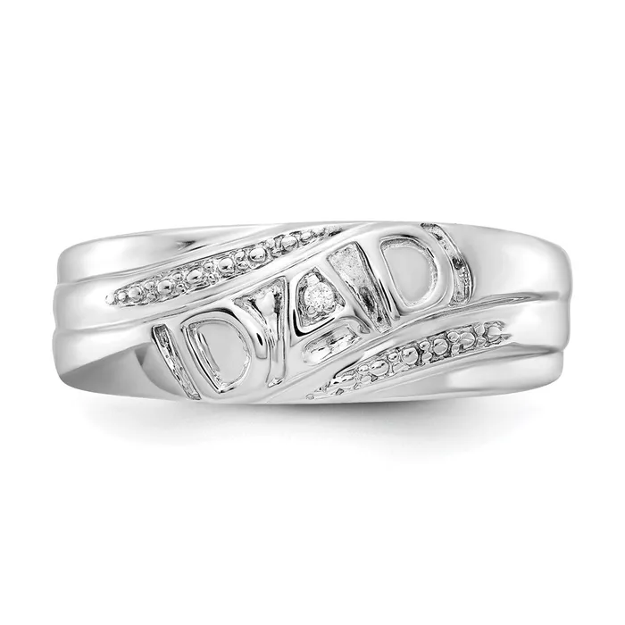 14k White Gold AA Real Diamond Mens Dad Ring Goldiacom Rings