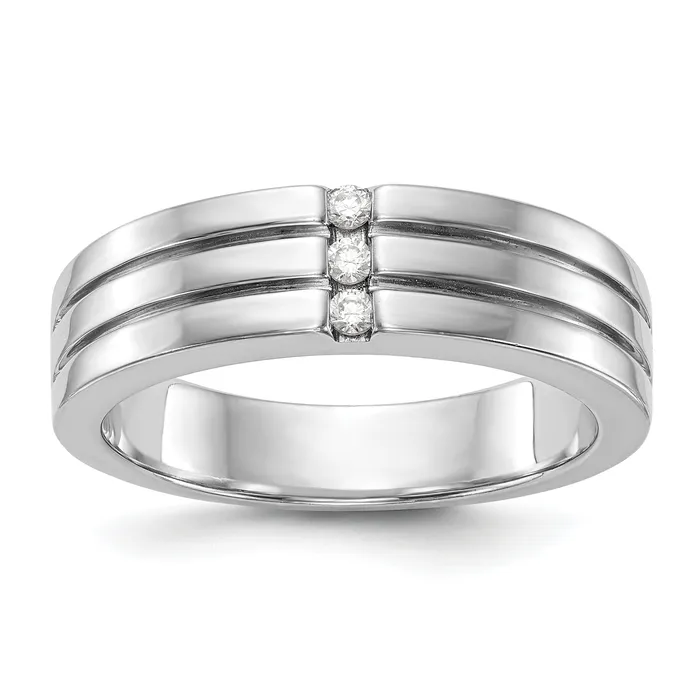 14K White Gold Diamond Mens Band Goldiacom Rings