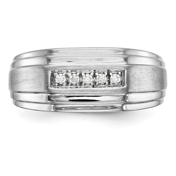 14K White Gold Diamond Mens Band Goldiacom Rings