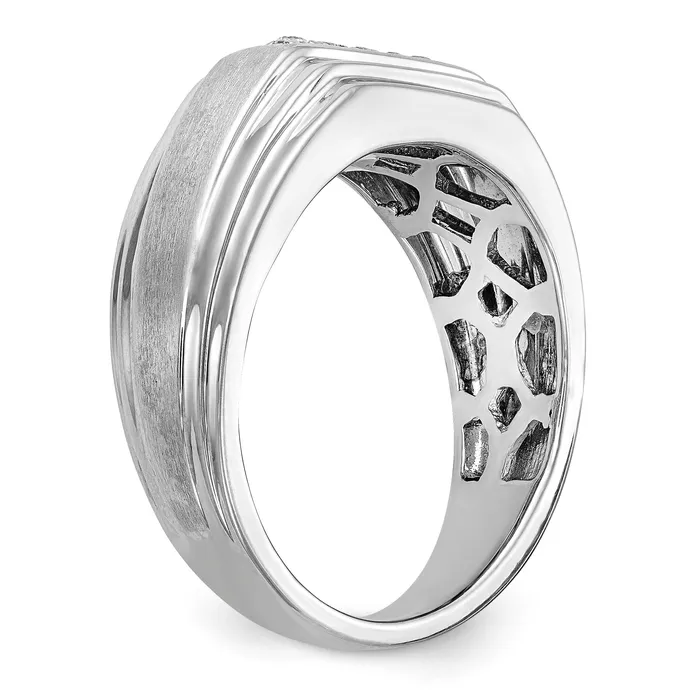 14K White Gold Diamond Mens Band Goldiacom Rings