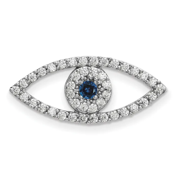 14k White Gold Medium Diamond and Sapphire Evil Eye Pendant Goldiacom Necklaces 14k White Gold Medium Diamond and Sapphire Evil Eye Pendant Goldiacom Necklaces