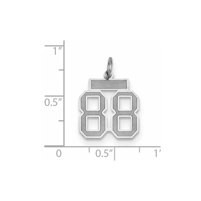 14k White Goldw Small Satin Number 88 Charm Goldia Charm Necklaces