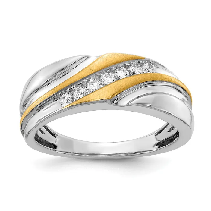 14k White u0026 Yellow Gold Real Diamond Mens Ring SATIN UPu0026DOWN Goldia Rings 14k White u0026 Yellow Gold Real Diamond Mens Ring SATIN UPu0026DOWN Goldia Rings