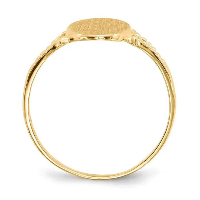 14K Yellow Gold 140x80mm Closed Back Signet Ring Goldia Rings