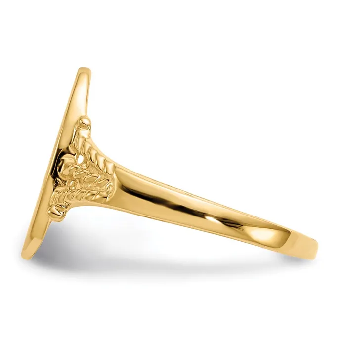 14K Yellow Gold 140x80mm Closed Back Signet Ring Goldia Rings