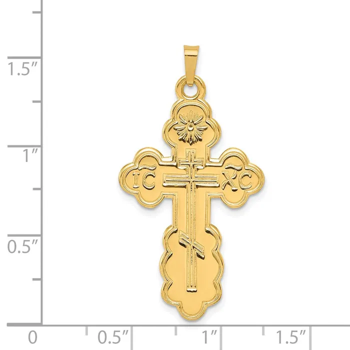 14k Yellow Gold Eastern Orthodox Cross Pendant Goldia Necklaces