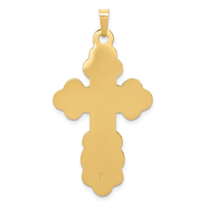 14k Yellow Gold Eastern Orthodox Cross Pendant Goldia Necklaces