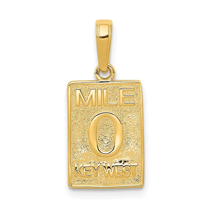 14k Yellow Gold Mile 0 KEY WEST Mile Marker Pendant Goldia PreStyled Sets