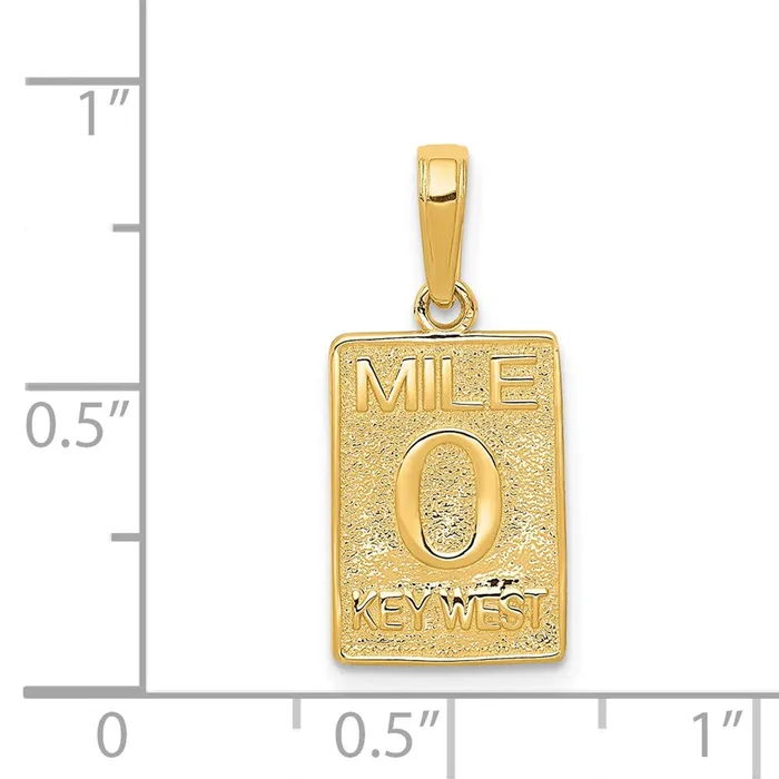 14k Yellow Gold Mile 0 KEY WEST Mile Marker Pendant Goldia PreStyled Sets