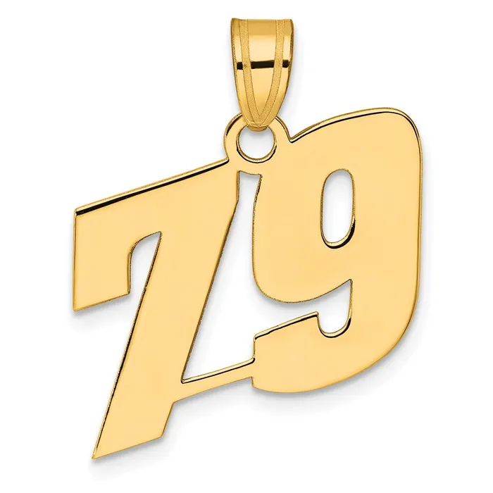 14k Yellow Gold Polished Block Number 79 Pendant Goldia PreStyled Sets