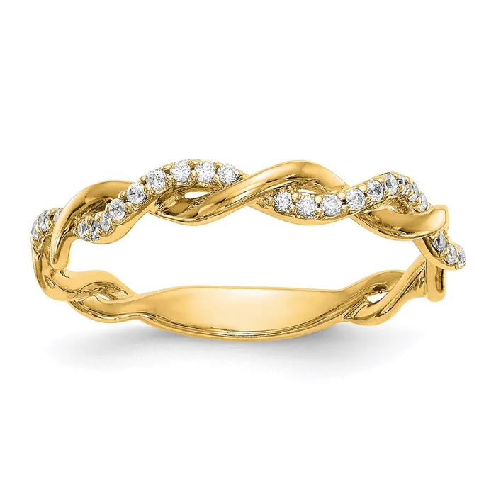 14K Yellow Gold Real Diamond Wedding Band Goldia Rings