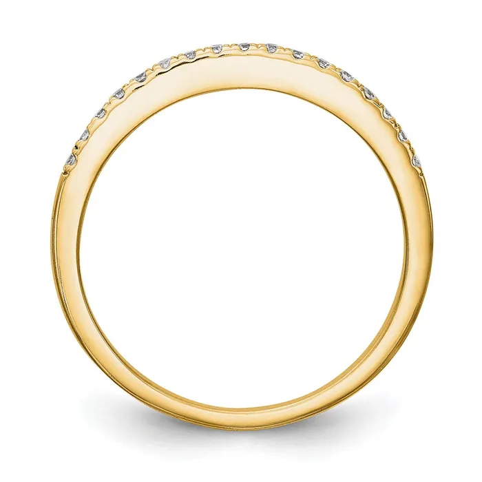 14K Yellow Gold Real Diamond Wedding Band Goldia Rings