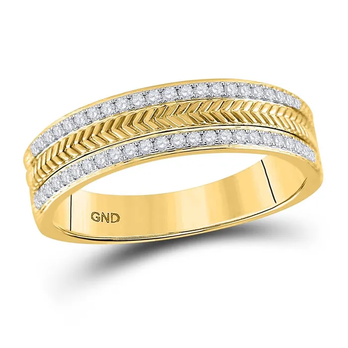 14k Yellow Gold Round Diamond Wedding Wheat Texture Band Ring 13 Cttw gndatlanta Rings 14k Yellow Gold Round Diamond Wedding Wheat Texture Band Ring 13 Cttw gndatlanta Rings