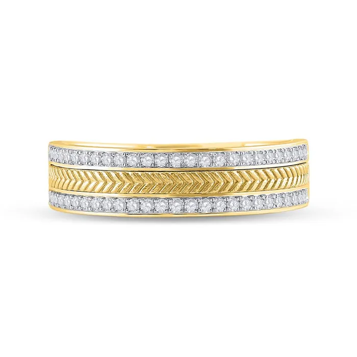14k Yellow Gold Round Diamond Wedding Wheat Texture Band Ring 13 Cttw gndatlanta Rings
