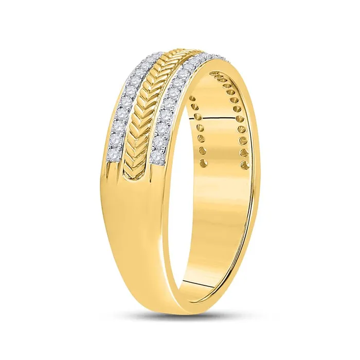 14k Yellow Gold Round Diamond Wedding Wheat Texture Band Ring 13 Cttw gndatlanta Rings