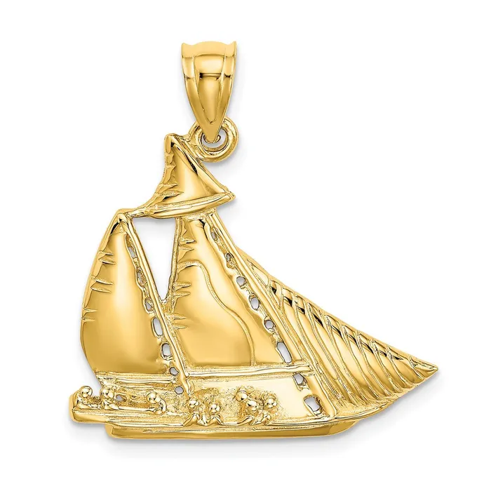 14k Yellow Gold Textured Polished Sailboat W People Charm Goldia Charm Necklaces 14k Yellow Gold Textured Polished Sailboat W People Charm Goldia Charm Necklaces