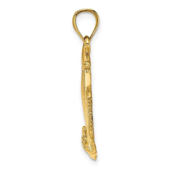 14k Yellow Gold Textured Polished Sailboat W People Charm Goldia Charm Necklaces