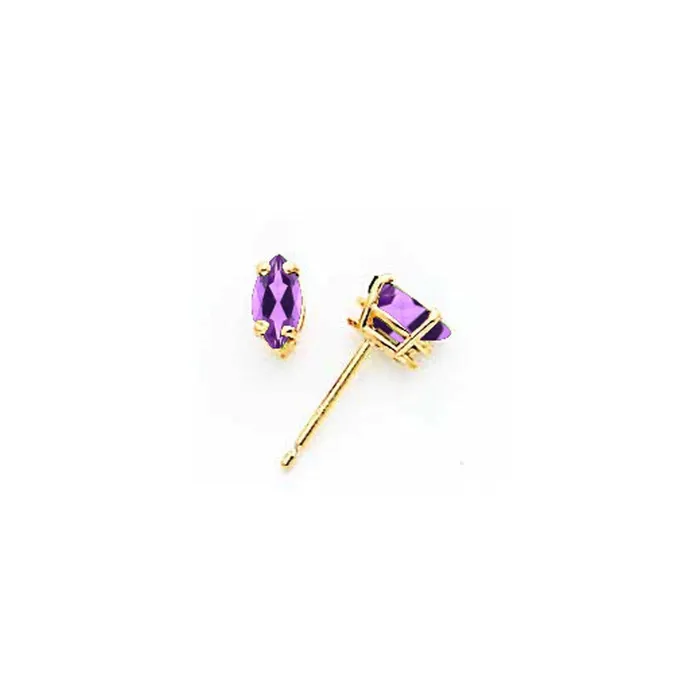 14k Yellow Gold Tsavorite marquis stud Earrings Goldia Earrings