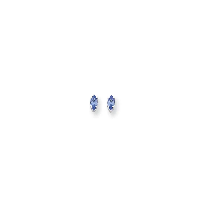 14k Yellow Gold Tsavorite marquis stud Earrings Goldia Earrings