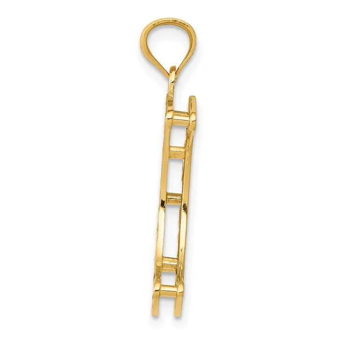 14k Yellow Rhodium Gold wRhodium Diamondcut 2Level Stars in Moon Pendant Goldia Necklaces