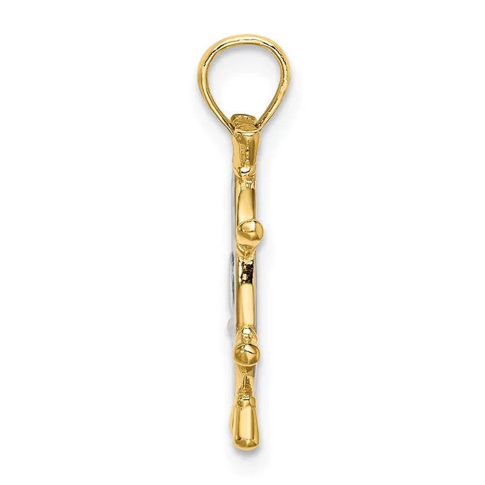 14k Yellow u0026 Rhodium Gold wRhodium Ships Wheel Pendant Goldia PreStyled Sets