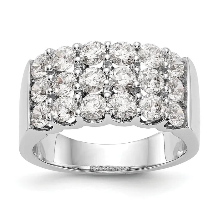 200ct CZ Solid Real 14K White Gold Wedding Band Ring Goldia Rings