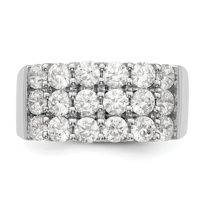 200ct CZ Solid Real 14K White Gold Wedding Band Ring Goldia Rings