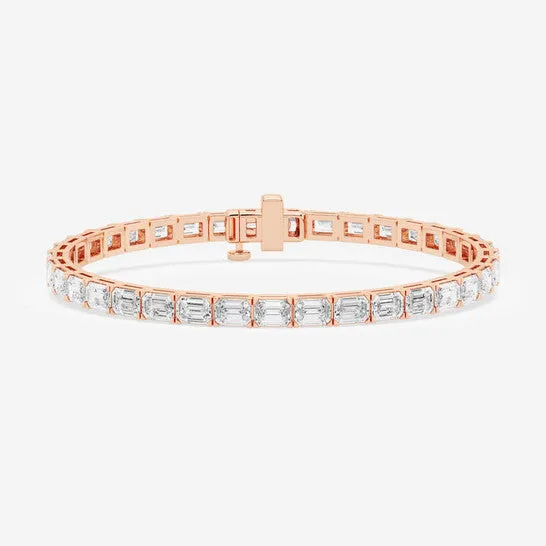 Bracelets JMS always Original Brilliant Diamond 14K Rose Gold 12 15 CTTW EmeraldCut LAB GROWN Diamond EastWest Tennis Bracelet 7 inches FG SI1 Bracelets JMS always Original Brilliant Diamond 14K Rose Gold 12 15 CTTW EmeraldCut LAB GROWN Diamond EastWest Tennis Bracelet 7 inches FG SI1