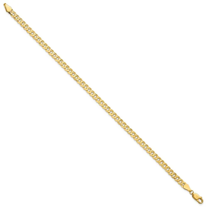 Bracelets Solid 14K Yellow Gold 9 inch 475mm Flat Beveled Curb with Lobster Clasp Chain Bracelet MDS Bracelets Solid 14K Yellow Gold 9 inch 475mm Flat Beveled Curb with Lobster Clasp Chain Bracelet MDS