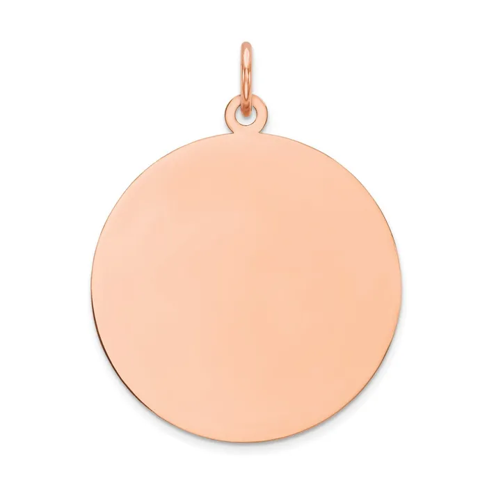 Charm Necklaces 14k Rose Gold Round Disc Charm Goldia