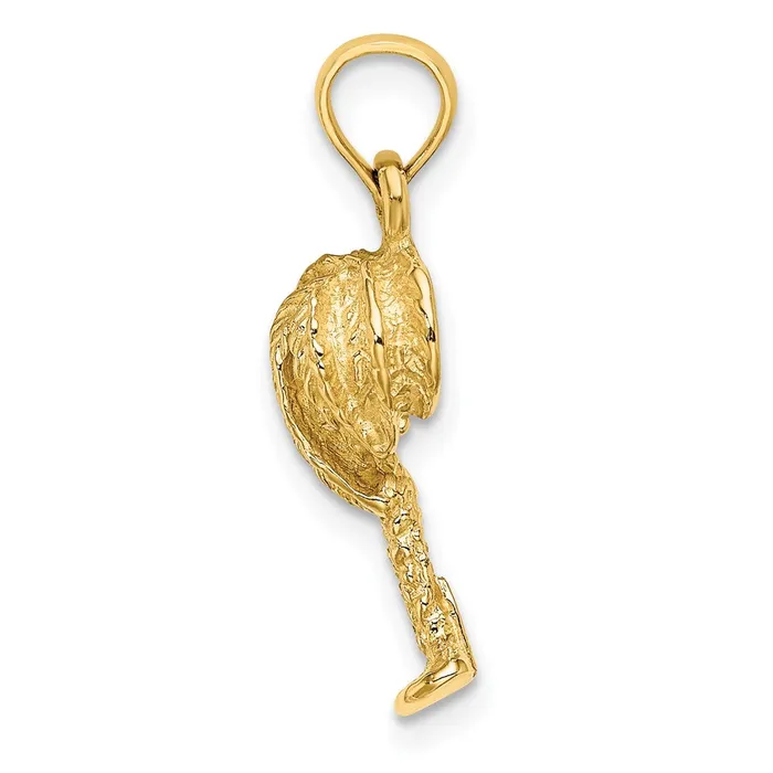 Charm Necklaces 14k Yellow Gold 2D Textured Palm Tree Charm Goldia