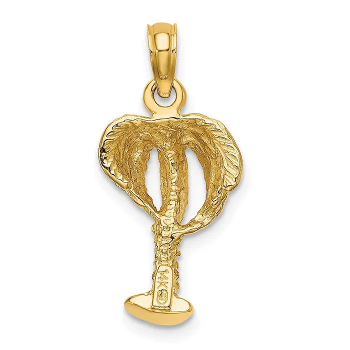 Charm Necklaces 14k Yellow Gold 2D Textured Palm Tree Charm Goldia