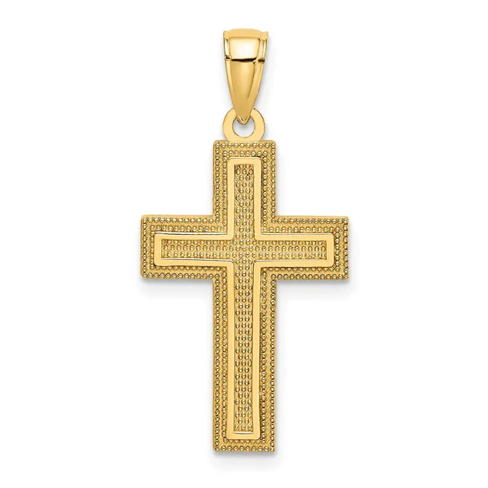 Charm Necklaces 14k Yellow Gold Block Cross Charm Goldia