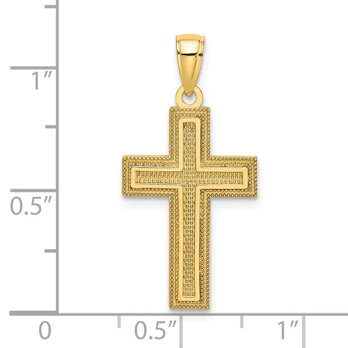 Charm Necklaces 14k Yellow Gold Block Cross Charm Goldia