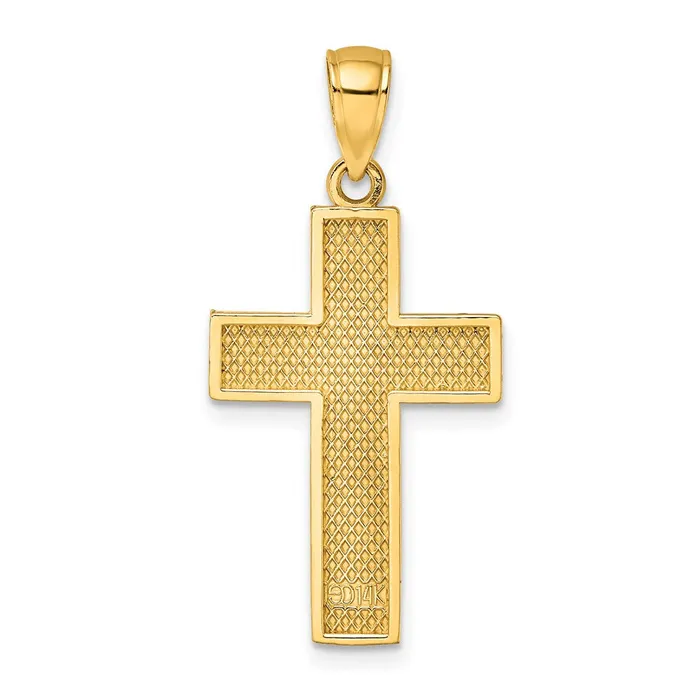 Charm Necklaces 14k Yellow Gold Block Cross Charm Goldia