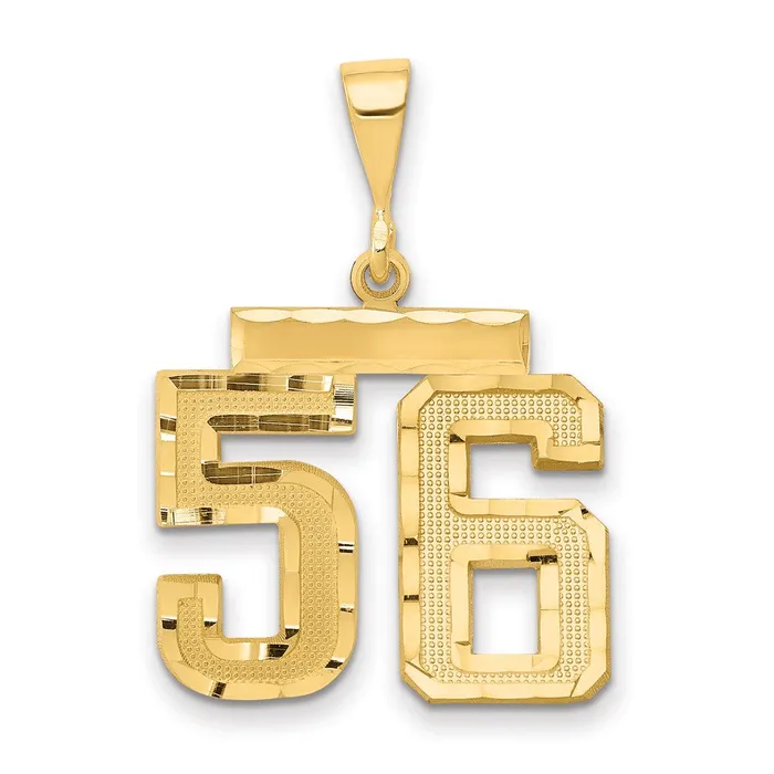 Charm Necklaces 14k Yellow Gold Medium Diamondcut Number 56 Charm Goldia Charm Necklaces 14k Yellow Gold Medium Diamondcut Number 56 Charm Goldia