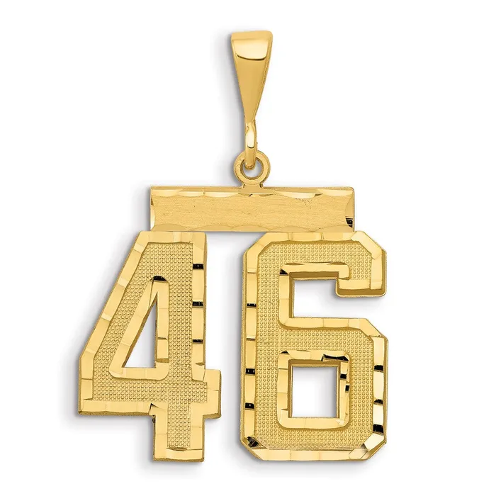 Charm Necklaces 14k Yellow Gold Small Brushed Diamondcut Number 46 Charm Goldia Charm Necklaces 14k Yellow Gold Small Brushed Diamondcut Number 46 Charm Goldia