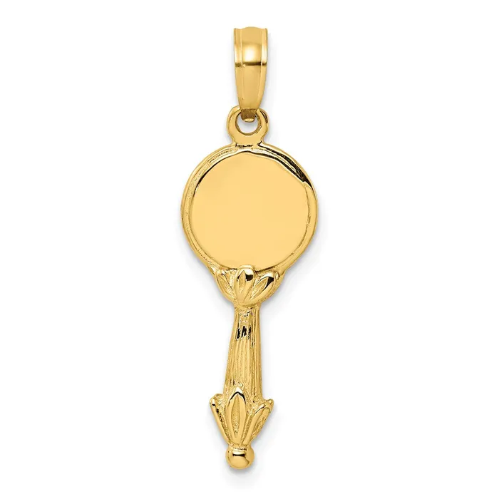 Charm Necklaces Goldia 14k Yellow Gold 3D Hand Mirror Charm