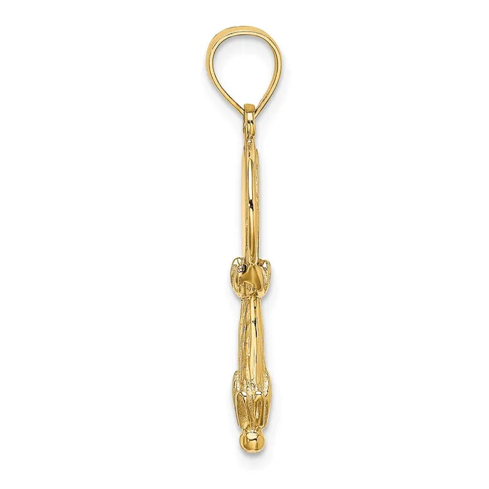Charm Necklaces Goldia 14k Yellow Gold 3D Hand Mirror Charm