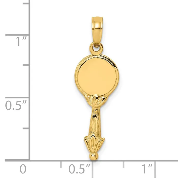 Charm Necklaces Goldia 14k Yellow Gold 3D Hand Mirror Charm