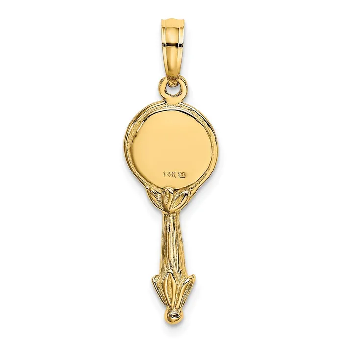 Charm Necklaces Goldia 14k Yellow Gold 3D Hand Mirror Charm