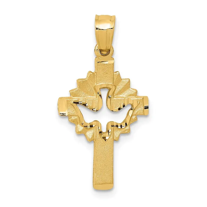 Charm Necklaces Goldia 14k Yellow Gold Dove Cross Charm