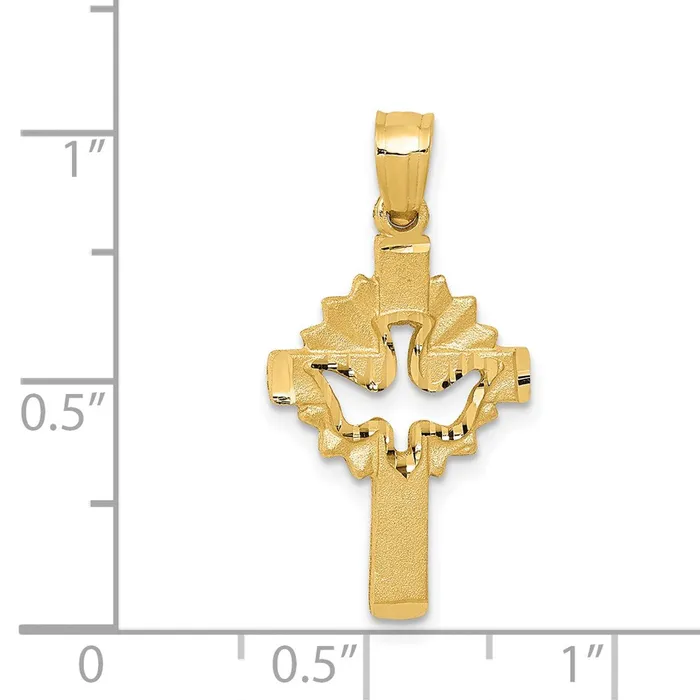 Charm Necklaces Goldia 14k Yellow Gold Dove Cross Charm