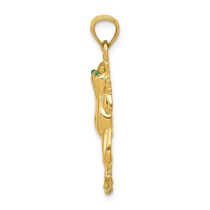 Charm Necklaces Goldia 14k Yellow Gold Frog W Enameled Eyes Charm
