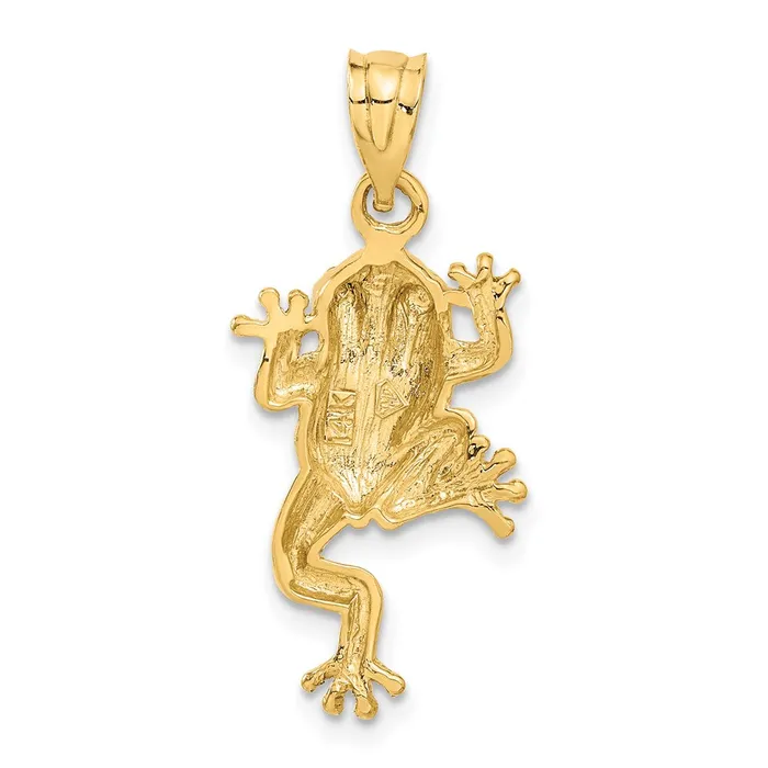 Charm Necklaces Goldia 14k Yellow Gold Frog W Enameled Eyes Charm