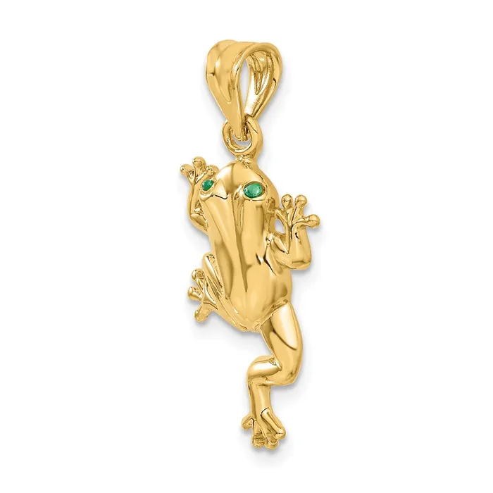 Charm Necklaces Goldia 14k Yellow Gold Frog W Enameled Eyes Charm