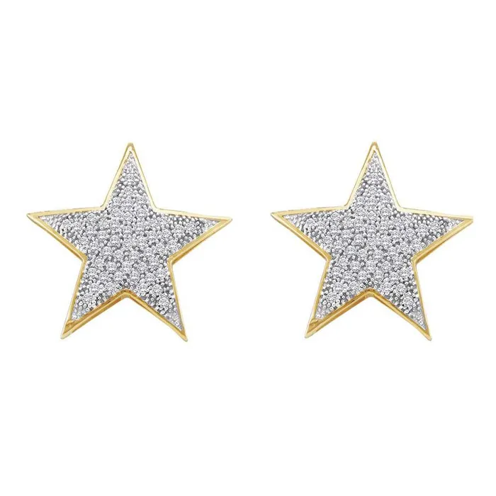 Earrings 10k Yellow Gold Round Diamond Star Cluster Stud Earrings 14 Cttw gndatlanta Earrings 10k Yellow Gold Round Diamond Star Cluster Stud Earrings 14 Cttw gndatlanta