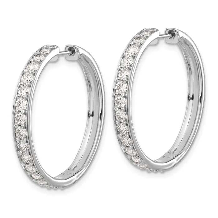 Earrings Goldia 14K White Gold Lab Grown Diamond VSSI FGH Hinged Hoop Earrings